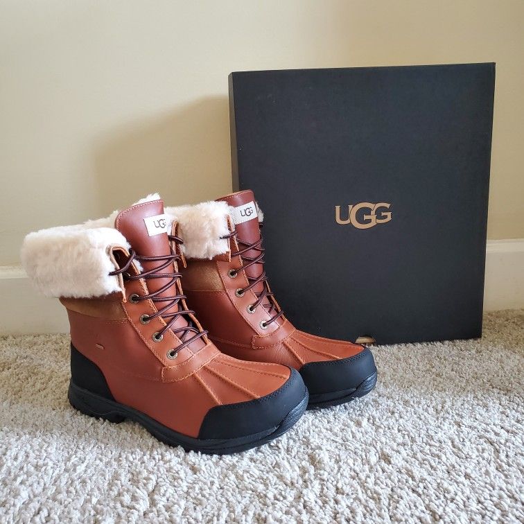 UGG Men's Butte Worchester Leather Waterproof Boots 10.5