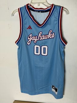 adidas Kansas Jayhawks #00 Light Blue Swingman Basketball Jersey Men’s Small