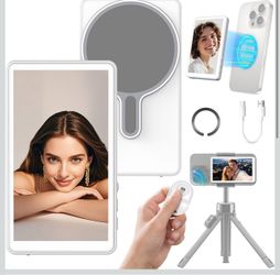 Selfie Monitor Screen Phone- Magnetic Phone Vlog Back Camera Selfie Monitor - 1080P Display can Wirelessly Connect to Mobile Phones - Selfie Screen