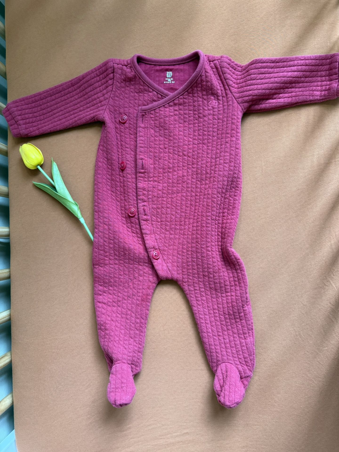 Baby red cotton romper 3-6 months