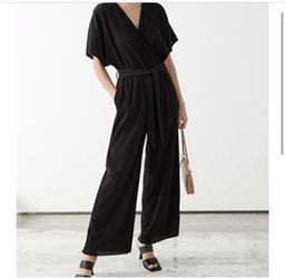 & Other Stories Black Wrap Jumpsuit size 6