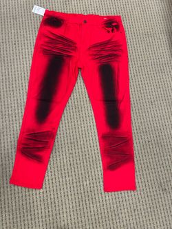 Fashion Jeans - Red Black Wash - Size 40 - New