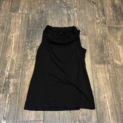 XS Black Slouchy Neck Sleeveless Top