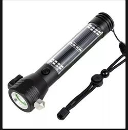USB 500 Lumen Tactical Flashlight 18 Multi Features 5 protective Alarms Outdoor