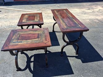 Farm House Rustic 3pc lvrm table set 👌