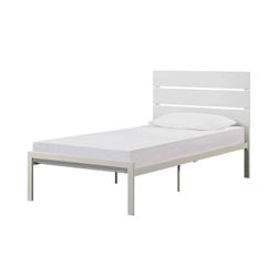 Brand new white metal twin size platform bedframe