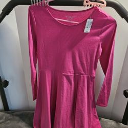 New! - Girl's Size XL 14 - Pink Long Sleeve Uniform Dress