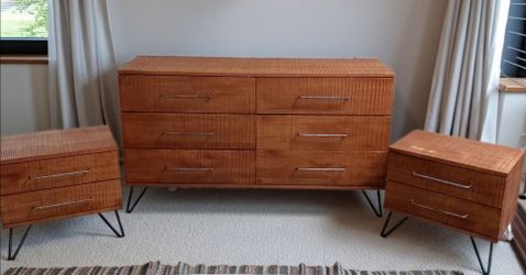 Mid-Century 3-Piece Bedroom Dresser Set