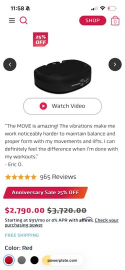 Power plate plus deluxe support cushion