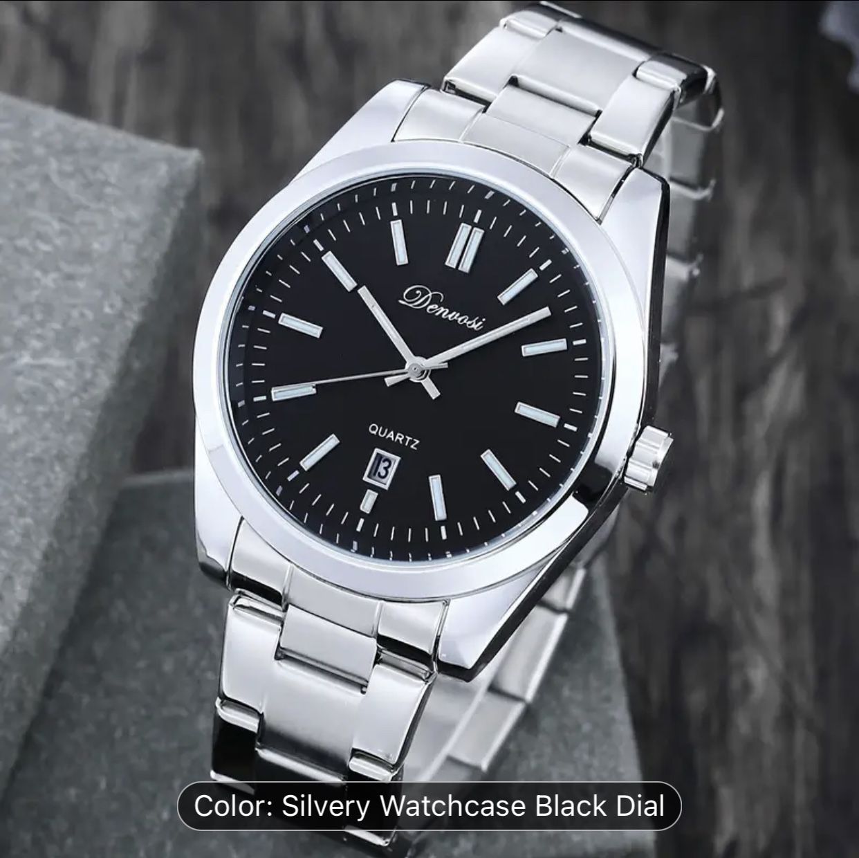 Silver Quartz Watch 