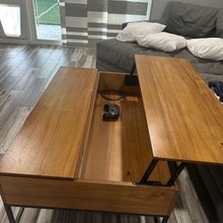 Wooden Rising Coffee table & End Table | Living Spaces 