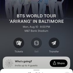BTS BALTIMORE TIX