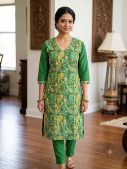 Women’s paisley print kurta set elegant two piece set