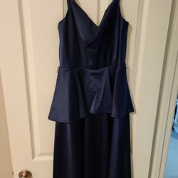 Sateen Navy Blue Cocktail Dress Size 4