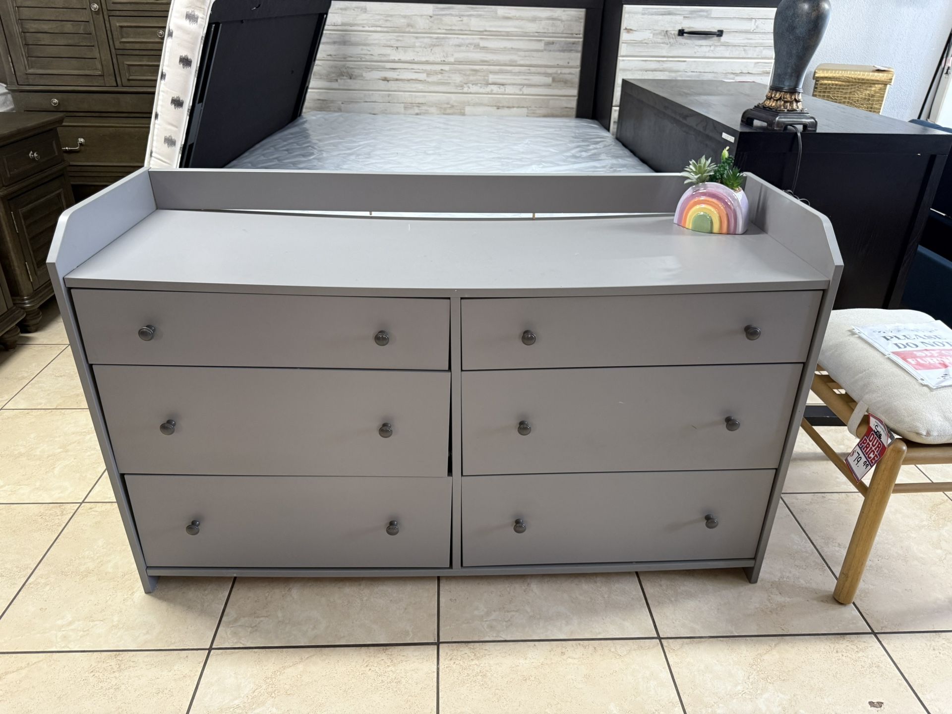 Grey Dresser ( S & D) Real Wood & Deep Drawers! 