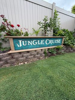 Jungle cruise ride large wood sign