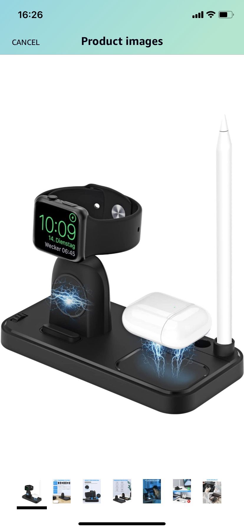 Charger Stand for Apple Watch, 3 in 1 Wireless Charging Station for Multiple Devices Apple, iWatch Charger Dock for Apple Pencil 1, AirPods Pro 3 2, A
