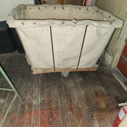 Vintage Canvas Mail Cart/Bin