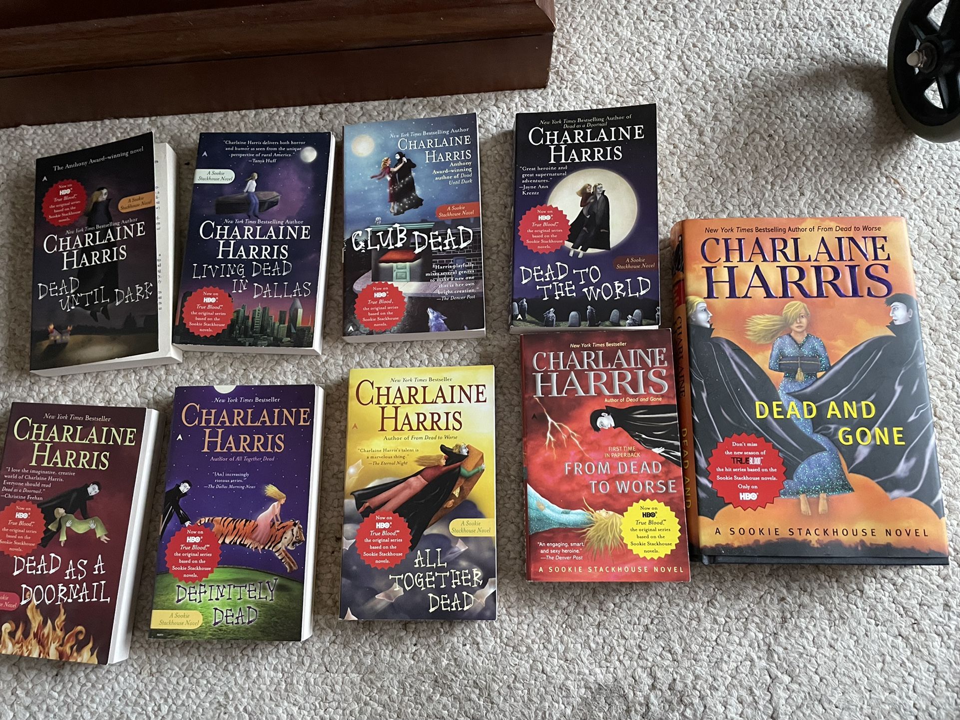 Charmaine Harris’ Sookie Stackhouse Series 8 Paperbacks And One 1st Edition Hardcover