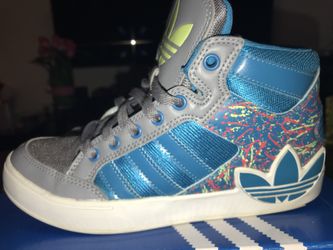 Blue high top Adidas