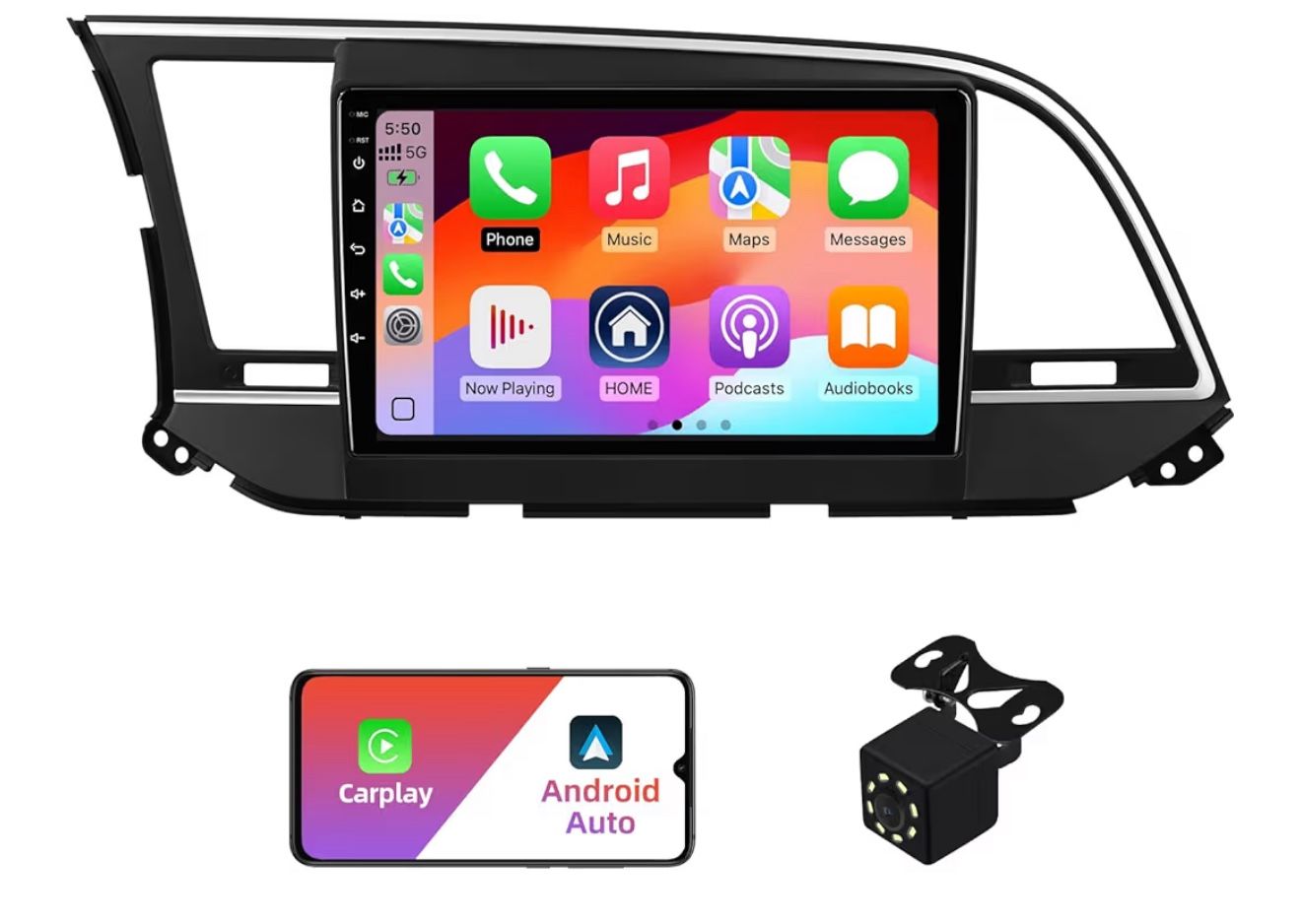 Android 13 Double Din Car Radio Stereo for Hyundai Elantra 2016 2017 2018 with 9" Touchscreen Radio Built-in Wireless Carplay/Android Auto/GPS/Bluetoo