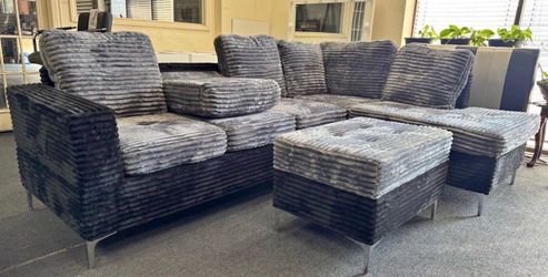 NEW SECTIONAL WITH OTTOMAN, INCLUDING FREE DELIVERY ORDER HERE PAY UPON ARRIVAL