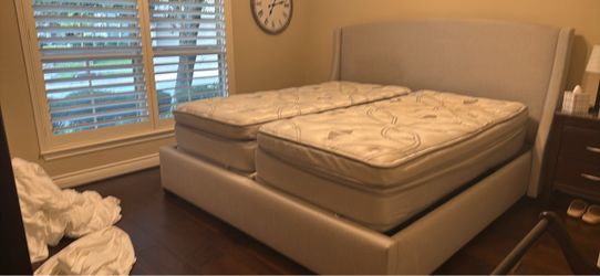 Sleep number king size split bed with headboard