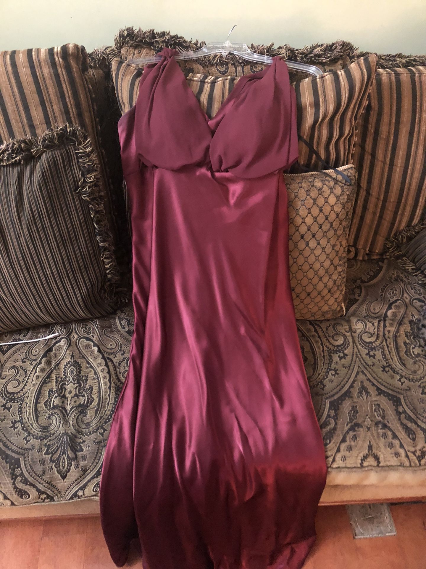 Wine Color Elegant Dress 