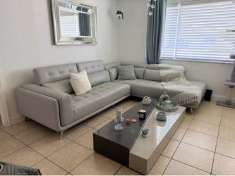 Modern Gray Sectional Sofa — $500 | Coffee Table Included FREE