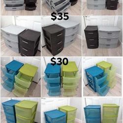 Plastic Drawers $35 And $30 