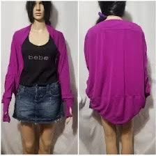 Victoria's Secret VSX Sport Purple Open Front Draped Vented Cardigan Shrug M