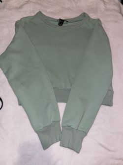 Seafoam Green cropped sweater (size: S)