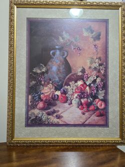 Home Interiors Framed Still Life Fruit Picture
