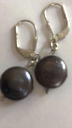 Coin pearls earrings