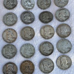 Roll Franklin Silver Halves 20 Coins