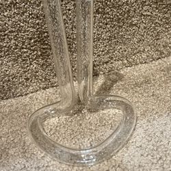 Vintage Test Tube Ruffled Glass Bud Propagation Heart Vase Valentine's Gift