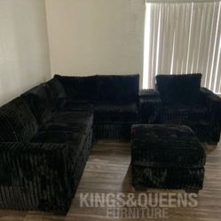 New Black Sectional 