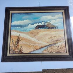 Framed Original Oil Painting Rural Landscape