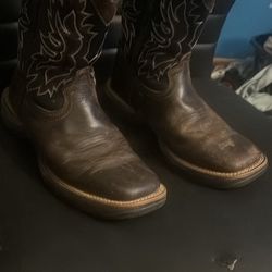 Square Toe Leather Boots
