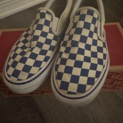 Blue slip on vans 