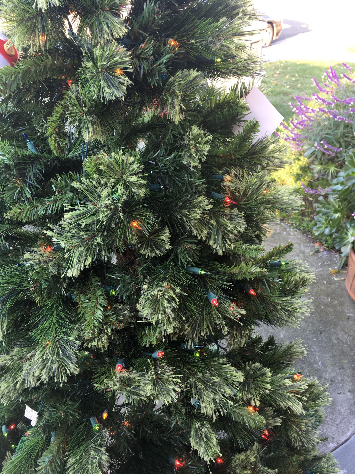 6 foot artificial Christmas tree with lights and stand never used