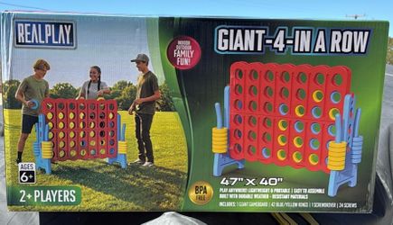 New in the box Realplay Jumbo 4-in-a-Row Connect Game – 4ft. Giant Indoor/Outdoor Yard Game with 42 Rings, Ages 6+