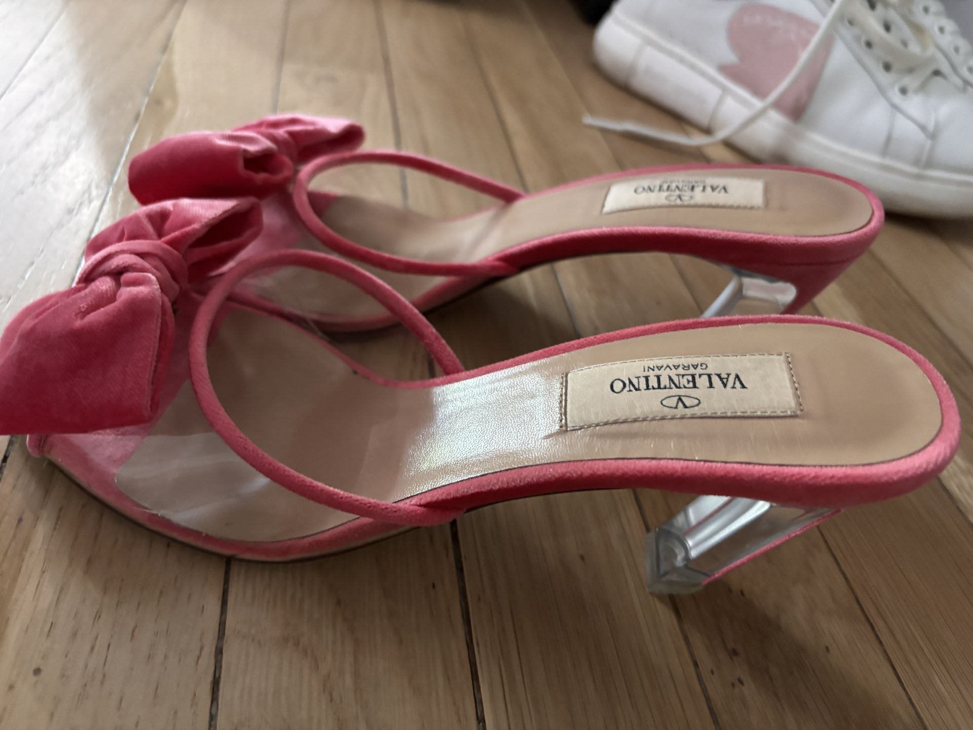 Valentino Open-Toed Heels w/Detachable Bow