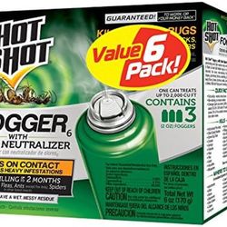 Fogger with Odor Neutralizer 6 Count-2 Ounce Cans (2 Pack), Controls Heavy Insect Infestations