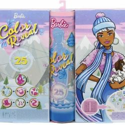 Barbie Color Reveal Advent Calendar with 25 Surprises Including 1 Doll & 1 Pet