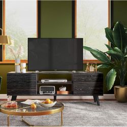 *Brand New* Modern Entertainment Center with Storage Cabinets, Black