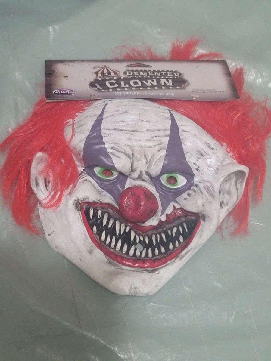 Demented Clown Halloween Mask