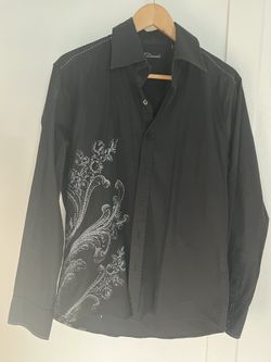 Mens 7 Diamonds Button Up Shirt- Large 