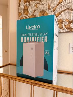 NEW Open Box Livatro 6L Stainless Steel Steam Humidifier–Warm Mist–Easy Clean