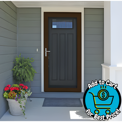 LARSON Platinum Secure Screen 37"x79" Woodland Aluminum Surface mount Right-Hand Outswing Security Door